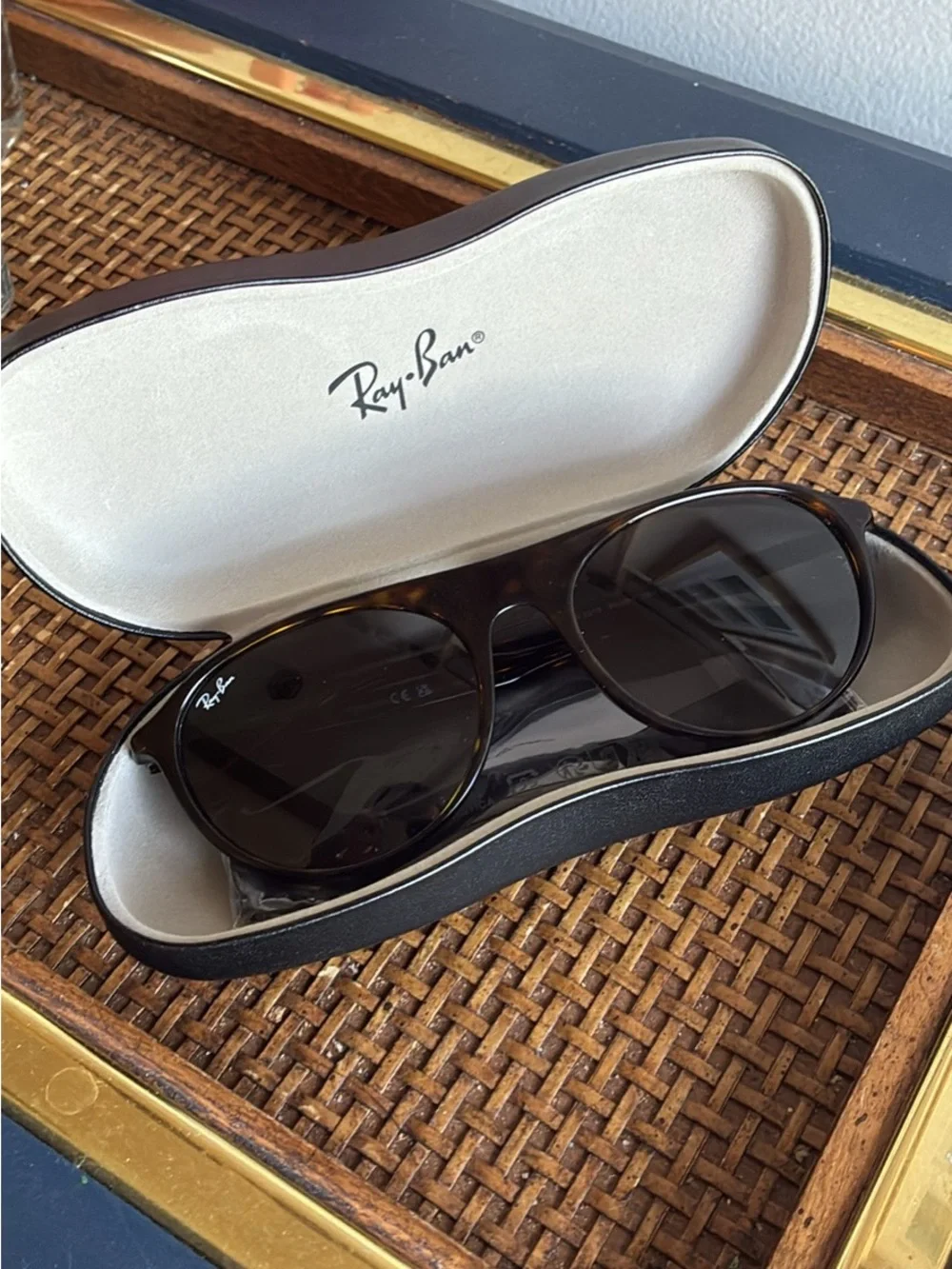 Ray-Ban Brown Tortoiseshell Frame Sunglasses with Dark Brown Lenses